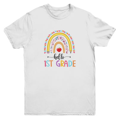 Rainbow Hello First 1st Grade Kids First Day Of School Youth Shirt | siriusteestore