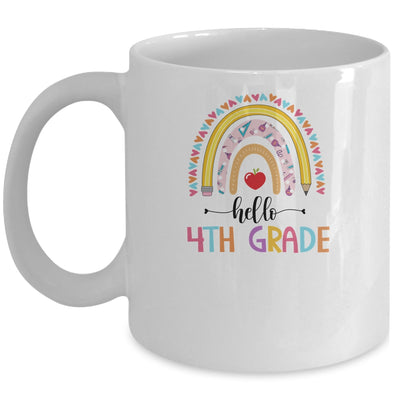 Rainbow Hello Fourth 4th Grade Kids First Day Of School Mug | siriusteestore