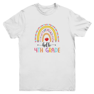 Rainbow Hello Fourth 4th Grade Kids First Day Of School Youth Shirt | siriusteestore