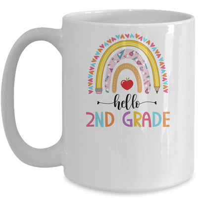 Rainbow Hello Second 2nd Grade Kids First Day Of School Mug | siriusteestore