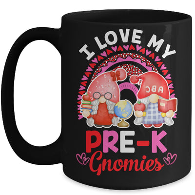 Rainbow I Love My Pre-K Gnomies Funny Valentines Day Mug | siriusteestore