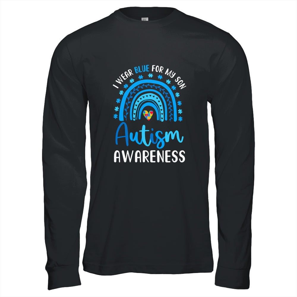 Rainbow I Wear Blue For My Son Autism Awareness Shirt & Hoodie | siriusteestore