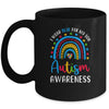 Rainbow I Wear Blue For My Son Autism Awareness Mom Dad Mug | siriusteestore