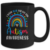 Rainbow I Wear Blue For My Son Autism Awareness Mom Dad Mug | siriusteestore