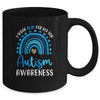 Rainbow I Wear Blue For My Son Autism Awareness Mug | siriusteestore