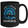 Rainbow I Wear Blue For My Son Autism Awareness Mug | siriusteestore