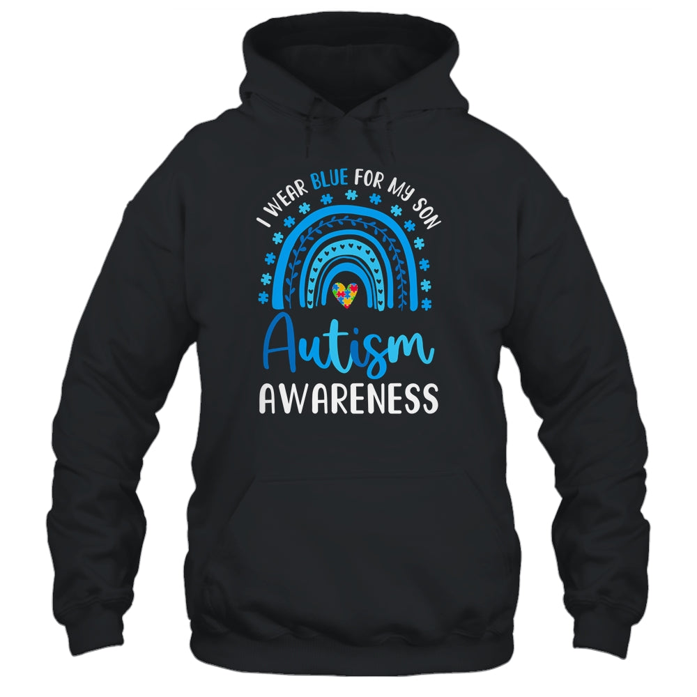 Rainbow I Wear Blue For My Son Autism Awareness Shirt & Hoodie | siriusteestore