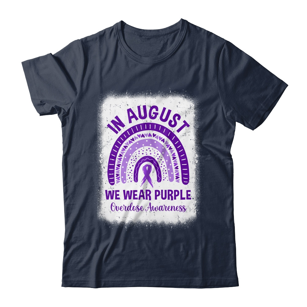 Rainbow In August We Wear Purple Overdose Awareness Month Shirt & Hoodie | siriusteestore