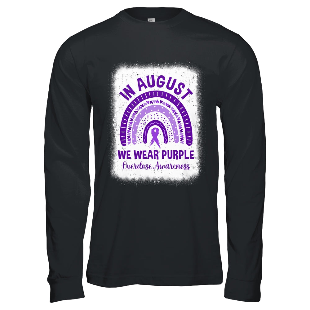 Rainbow In August We Wear Purple Overdose Awareness Month Shirt & Hoodie | siriusteestore