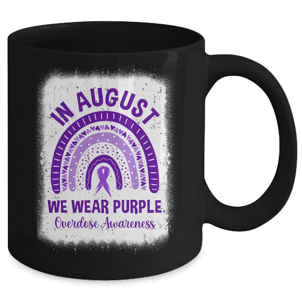 Rainbow In August We Wear Purple Overdose Awareness Month Mug | siriusteestore