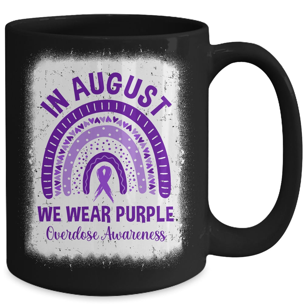 Rainbow In August We Wear Purple Overdose Awareness Month Mug | siriusteestore