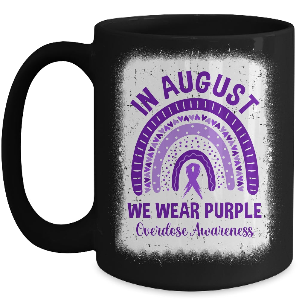 Rainbow In August We Wear Purple Overdose Awareness Month Mug | siriusteestore