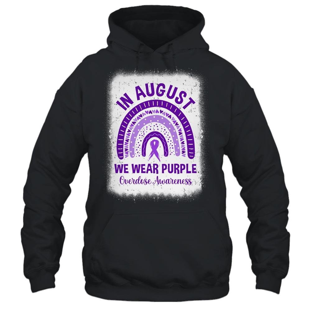 Rainbow In August We Wear Purple Overdose Awareness Month Shirt & Hoodie | siriusteestore