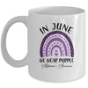 Rainbow In June We Wear Purple Alzheimers Awareness Support Mug | siriusteestore