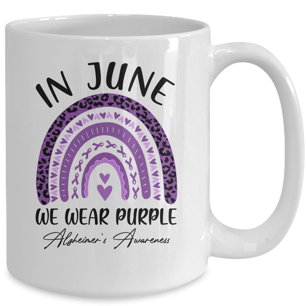 Rainbow In June We Wear Purple Alzheimers Awareness Support Mug | siriusteestore