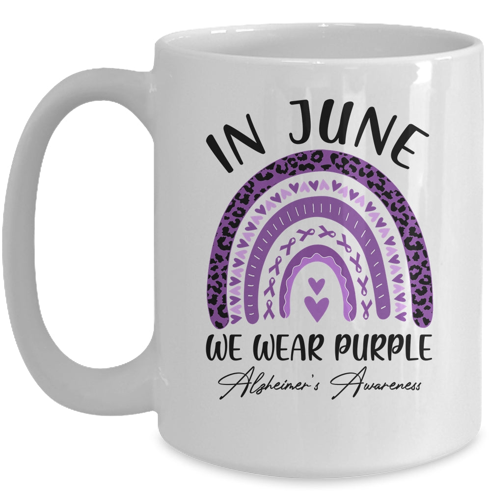 Rainbow In June We Wear Purple Alzheimers Awareness Support Mug | siriusteestore