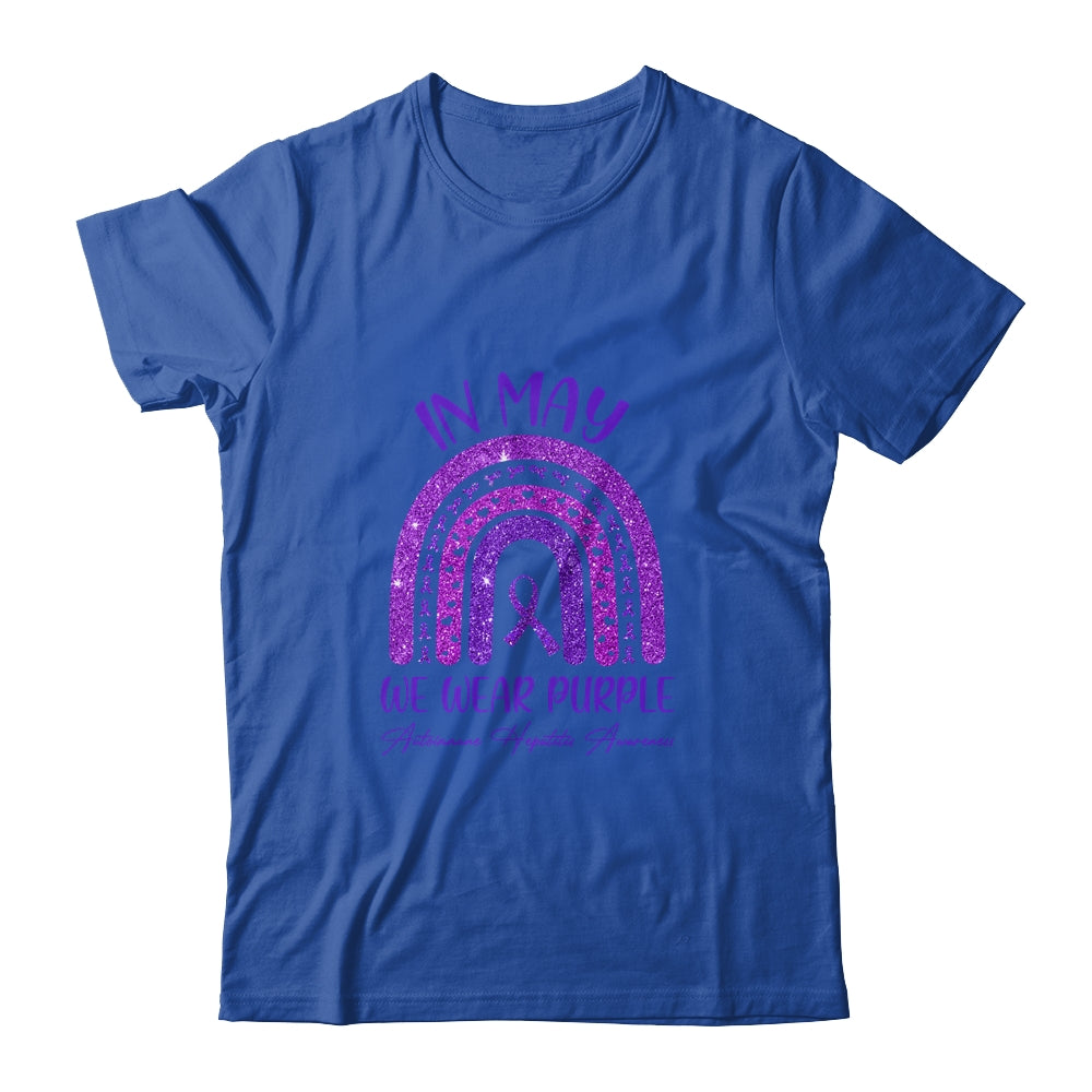 Rainbow In May We Wear Purple Autoimmune Hepatitis Awareness Shirt & Hoodie | siriusteestore