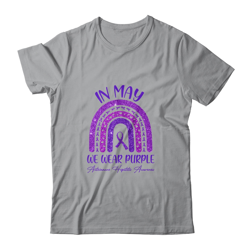 Rainbow In May We Wear Purple Autoimmune Hepatitis Awareness Shirt & Hoodie | siriusteestore