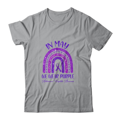 Rainbow In May We Wear Purple Autoimmune Hepatitis Awareness Shirt & Hoodie | siriusteestore