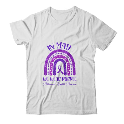 Rainbow In May We Wear Purple Autoimmune Hepatitis Awareness Shirt & Hoodie | siriusteestore