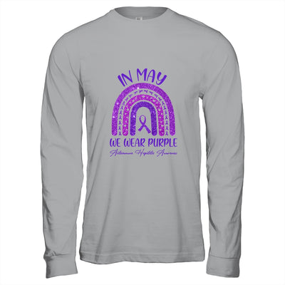 Rainbow In May We Wear Purple Autoimmune Hepatitis Awareness Shirt & Hoodie | siriusteestore