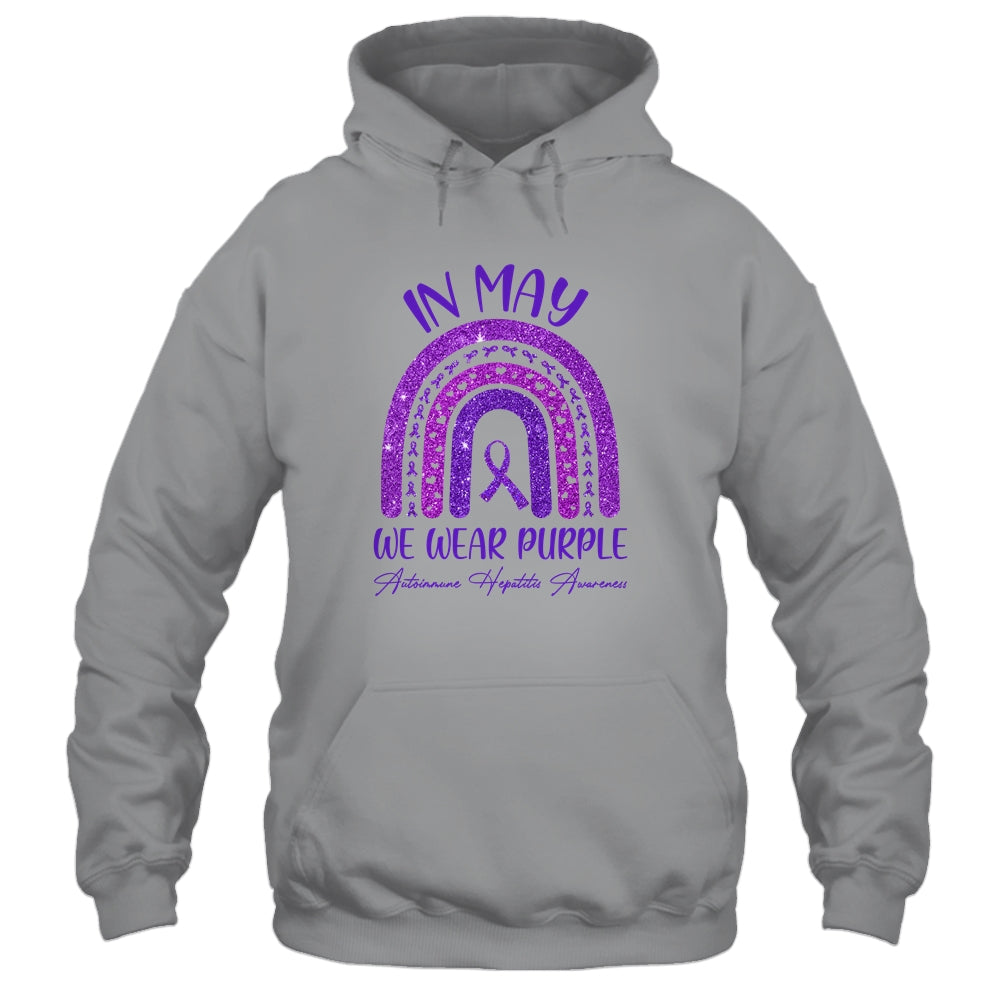 Rainbow In May We Wear Purple Autoimmune Hepatitis Awareness Shirt & Hoodie | siriusteestore