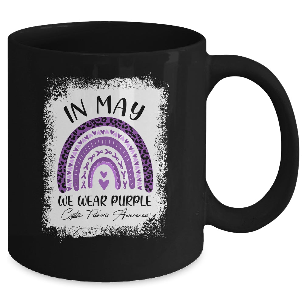 Rainbow In May We Wear Purple Cystic Fibrosis Awareness Mug | siriusteestore
