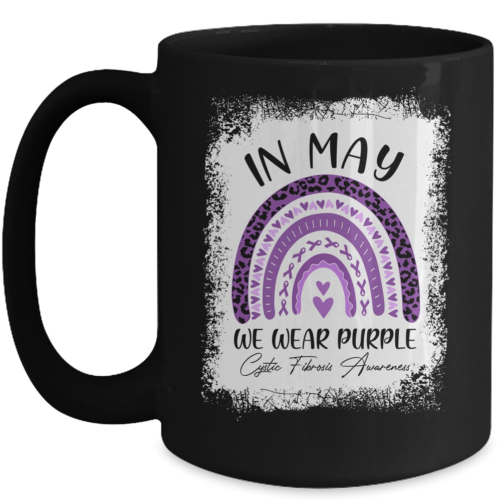 Rainbow In May We Wear Purple Cystic Fibrosis Awareness Mug | siriusteestore