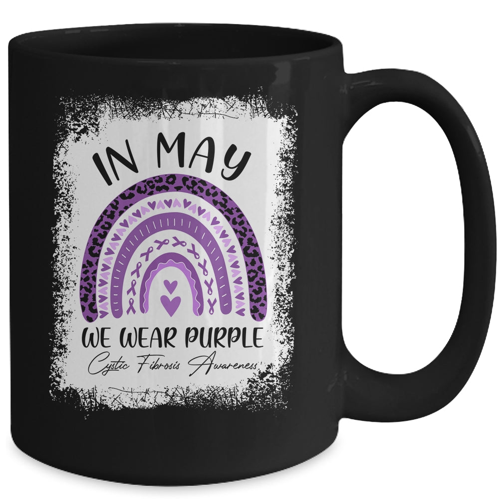 Rainbow In May We Wear Purple Cystic Fibrosis Awareness Mug | siriusteestore