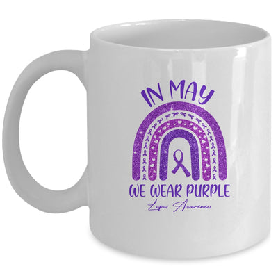 Rainbow In May We Wear Purple Lupus Awareness Month Mug | siriusteestore
