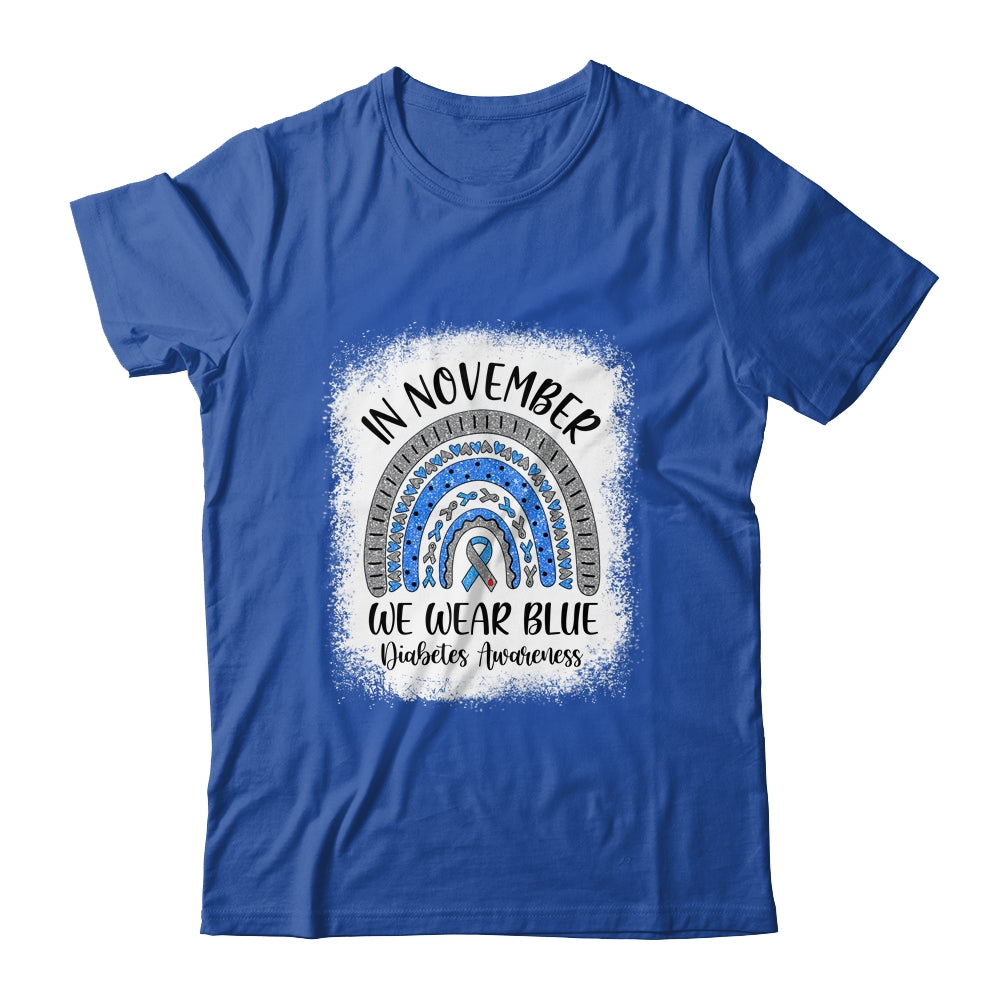 Rainbow In November We Wear Blue Diabetes Awareness Rainbow Shirt & Hoodie | siriusteestore