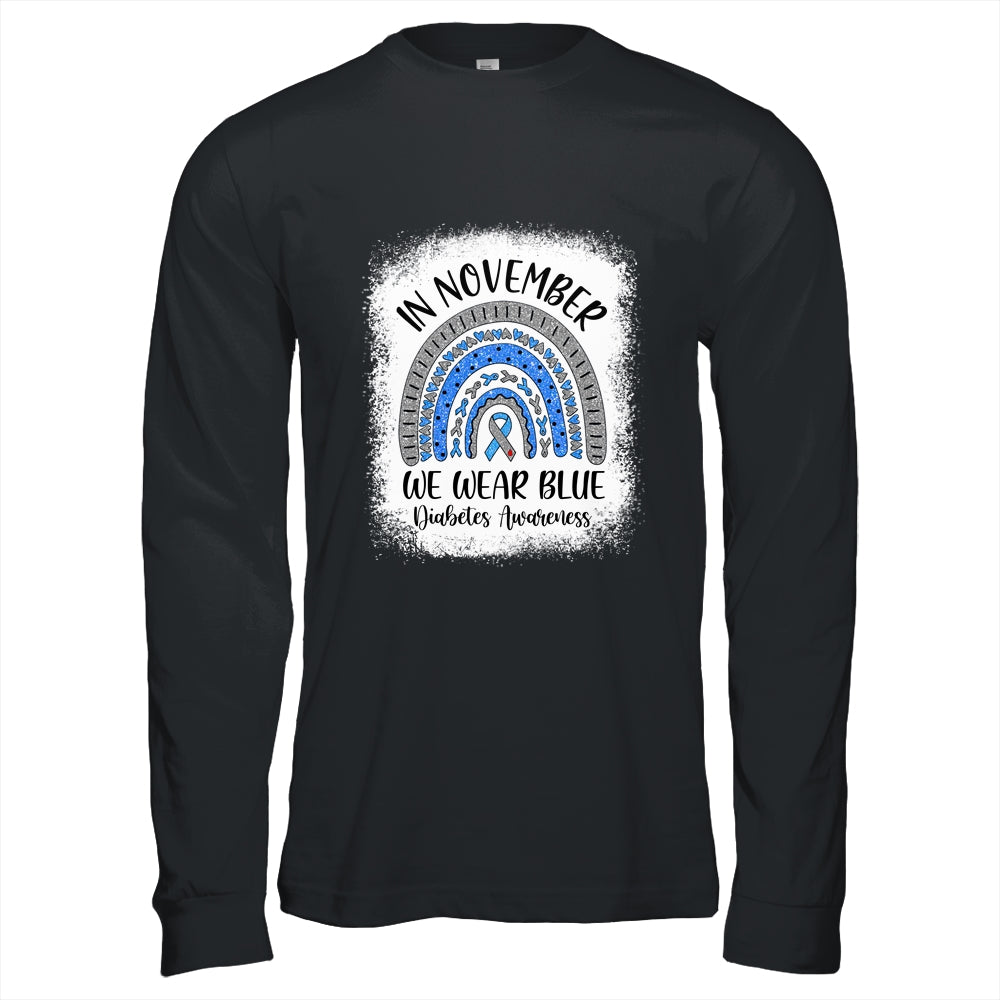 Rainbow In November We Wear Blue Diabetes Awareness Rainbow Shirt & Hoodie | siriusteestore