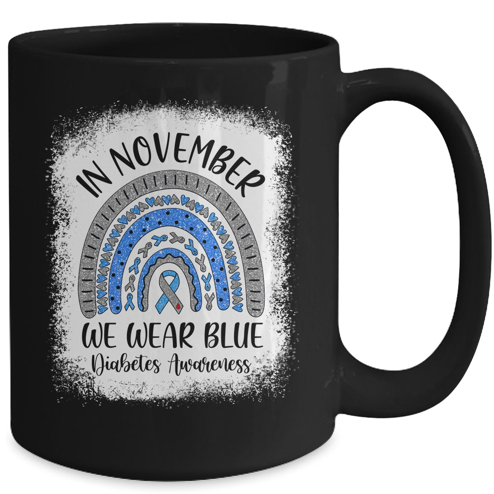 Rainbow In November We Wear Blue Diabetes Awareness Rainbow Mug | siriusteestore