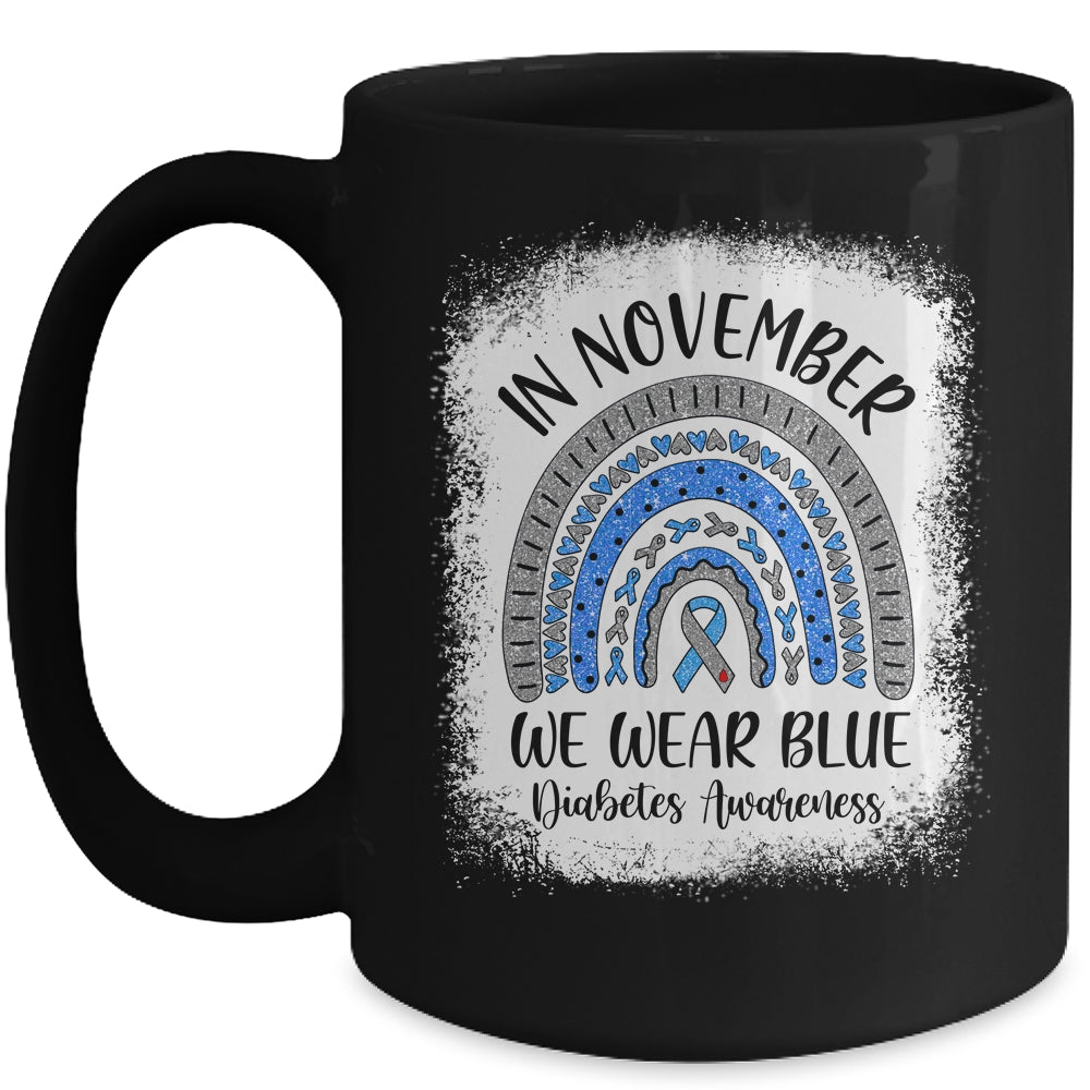 Rainbow In November We Wear Blue Diabetes Awareness Rainbow Mug | siriusteestore