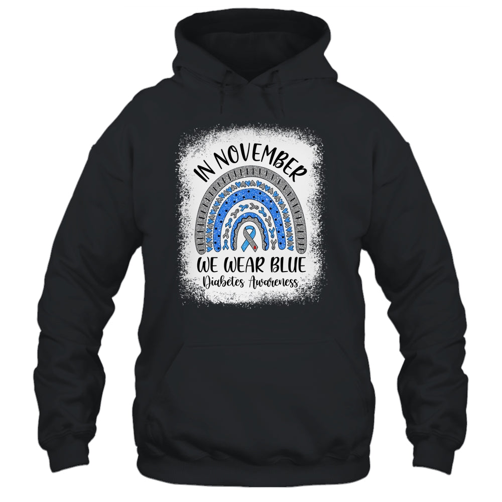 Rainbow In November We Wear Blue Diabetes Awareness Rainbow Shirt & Hoodie | siriusteestore