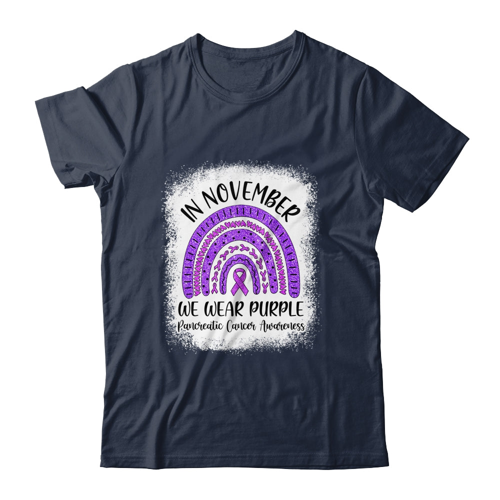 Rainbow In November We Wear Purple Pancreatic Cancer Awareness Shirt & Hoodie | siriusteestore