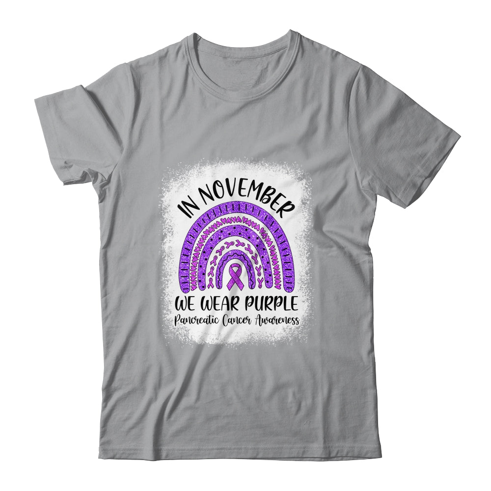 Rainbow In November We Wear Purple Pancreatic Cancer Awareness Shirt & Hoodie | siriusteestore