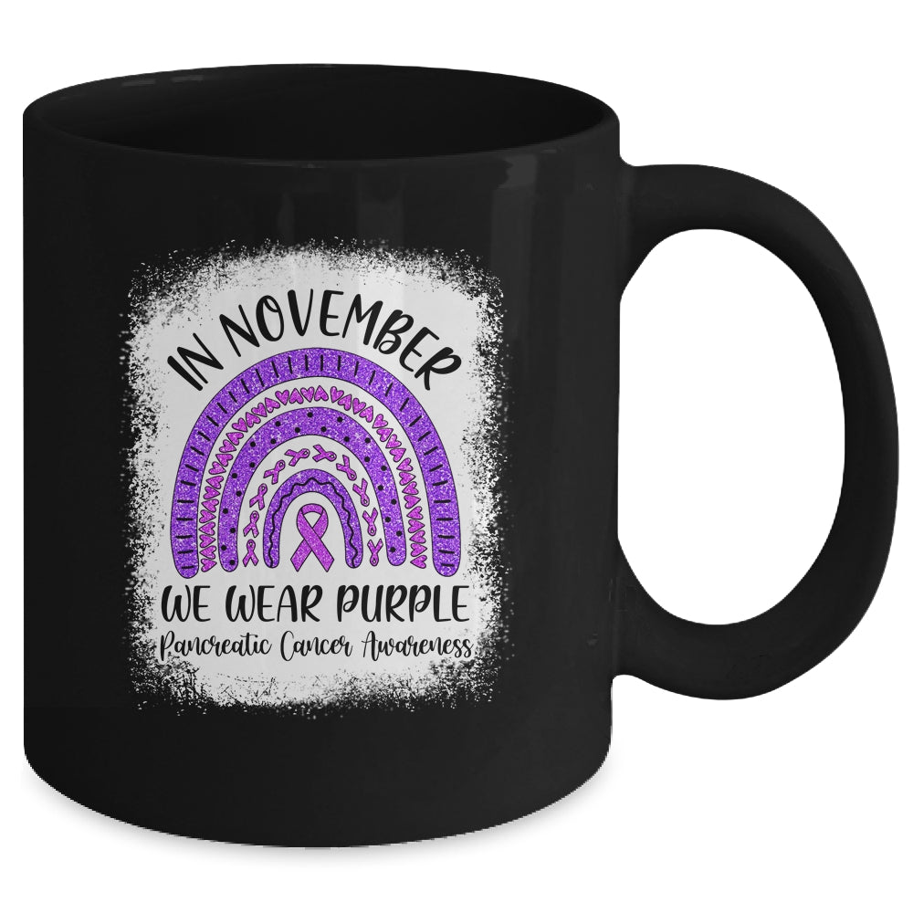 Rainbow In November We Wear Purple Pancreatic Cancer Awareness Mug | siriusteestore