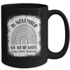 Rainbow In November We Wear White Lung Cancer Awareness Mug | siriusteestore