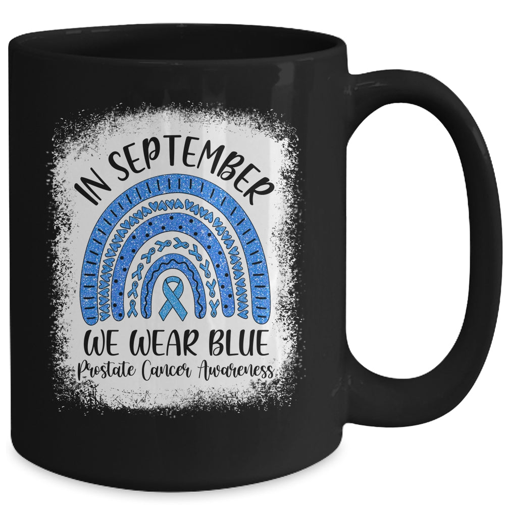 Rainbow In September We Wear Blue Prostate Cancer Awareness Mug | siriusteestore