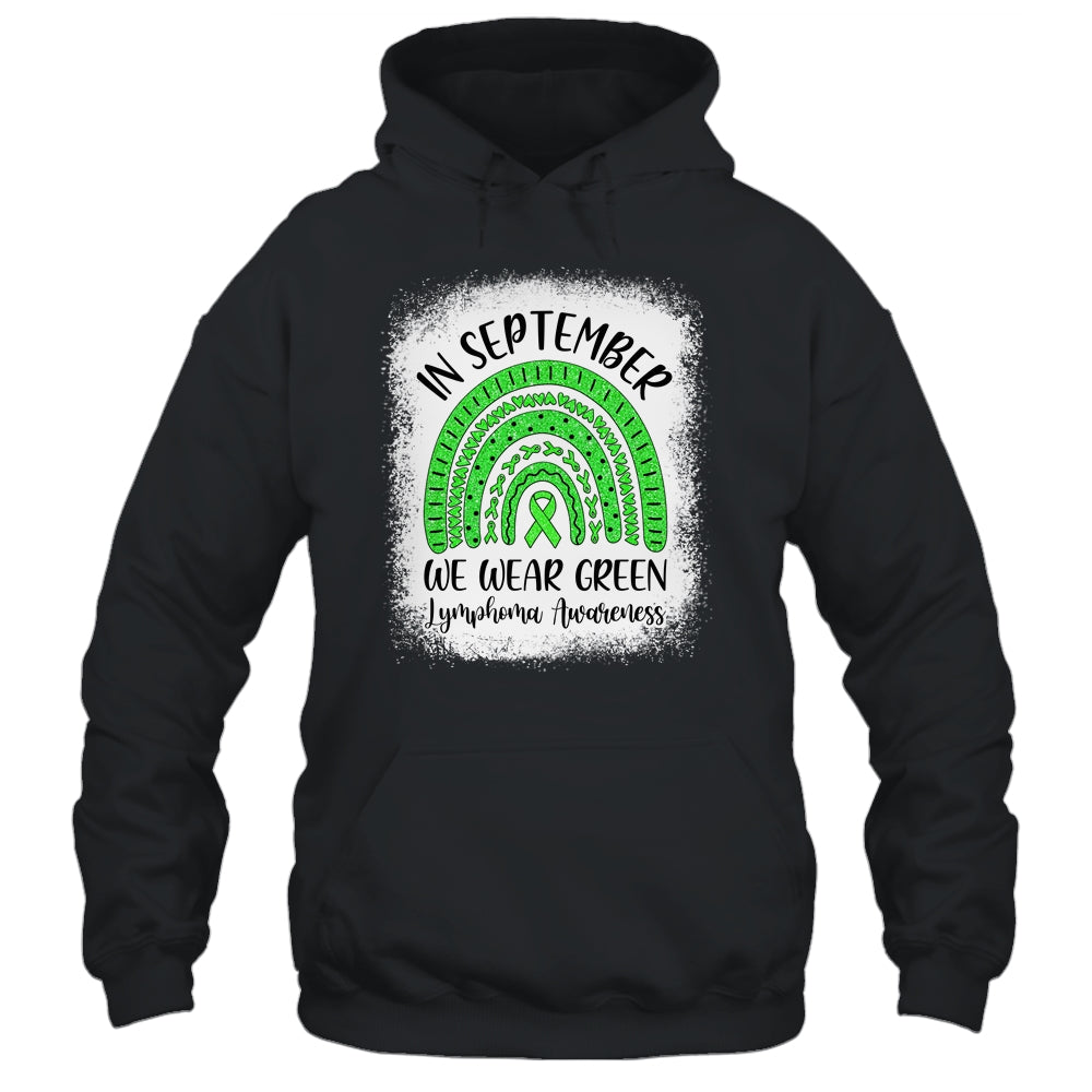 Rainbow In September We Wear Green Lymphoma Awareness Shirt & Hoodie | siriusteestore