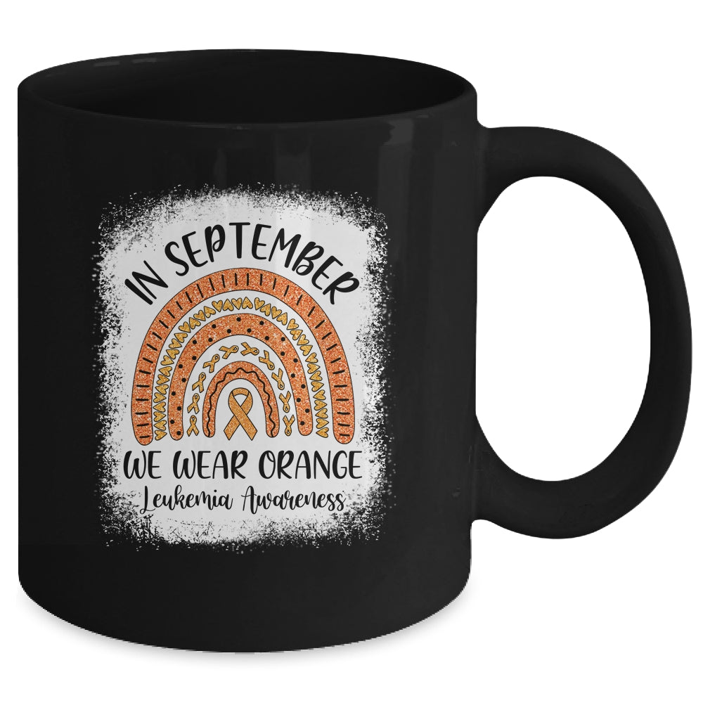 Rainbow In September We Wear Orange Leukemia Awareness Mug | siriusteestore