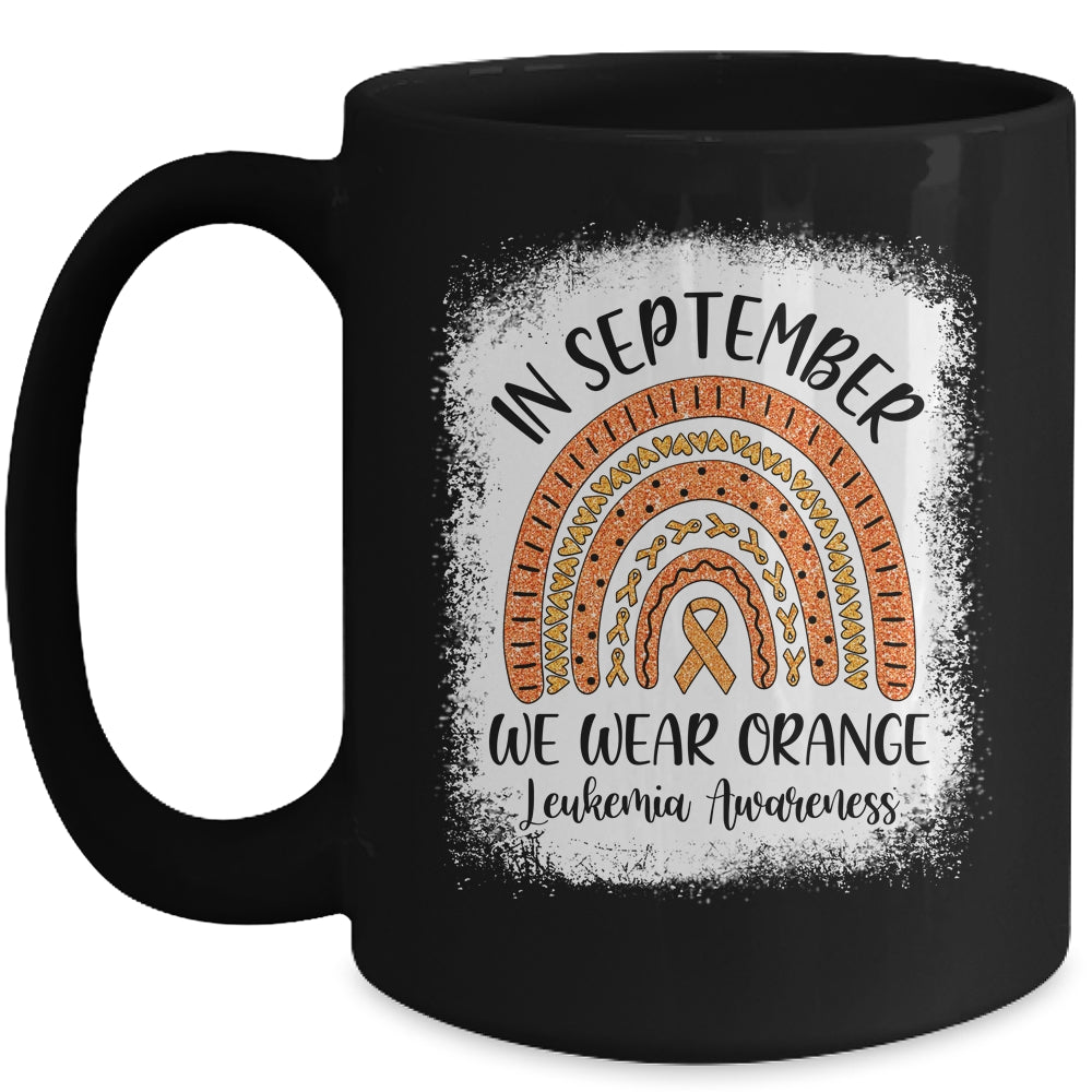 Rainbow In September We Wear Orange Leukemia Awareness Mug | siriusteestore