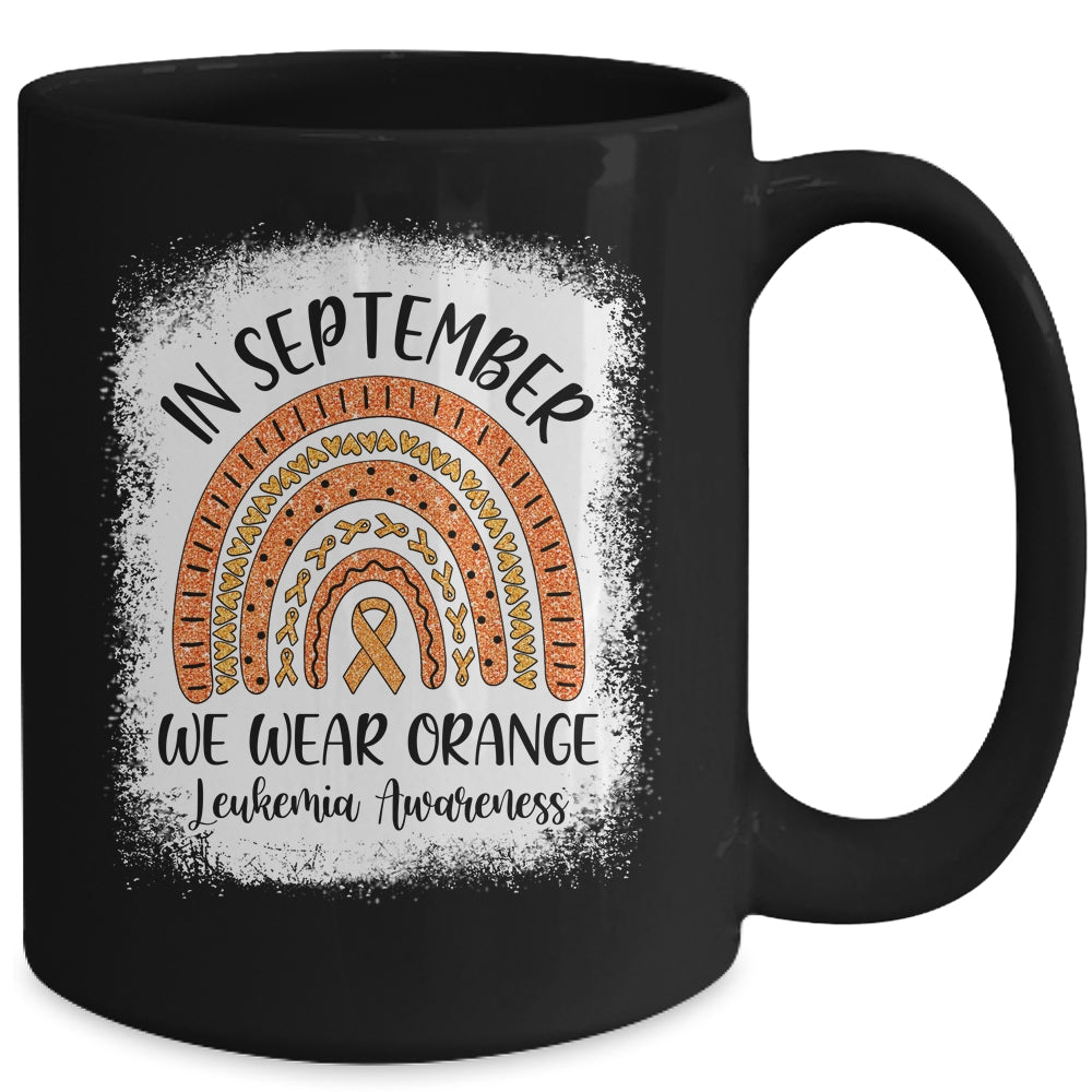 Rainbow In September We Wear Orange Leukemia Awareness Mug | siriusteestore