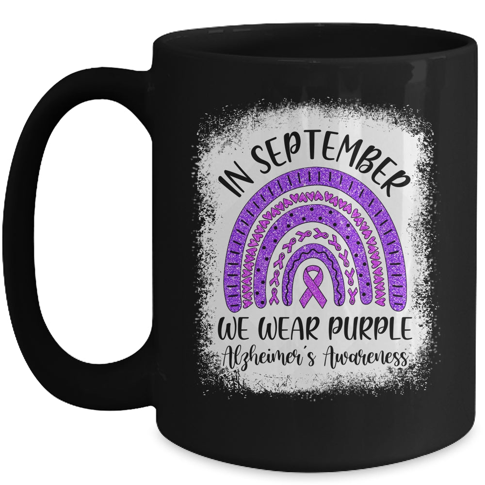 Rainbow In September We Wear Purple Alzheimer's Awareness Mug | siriusteestore
