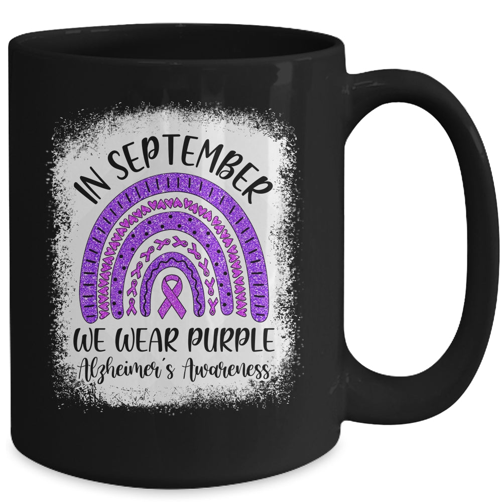 Rainbow In September We Wear Purple Alzheimer's Awareness Mug | siriusteestore