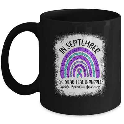 Rainbow In September We Wear Teal and Purple Suicide Prevention Awareness Mug | siriusteestore