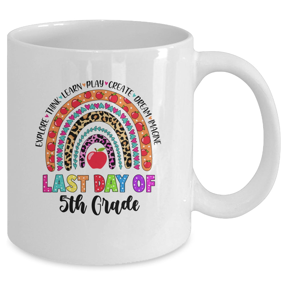 Rainbow Last Day Of School 5th Grade Teacher Student Mug | siriusteestore