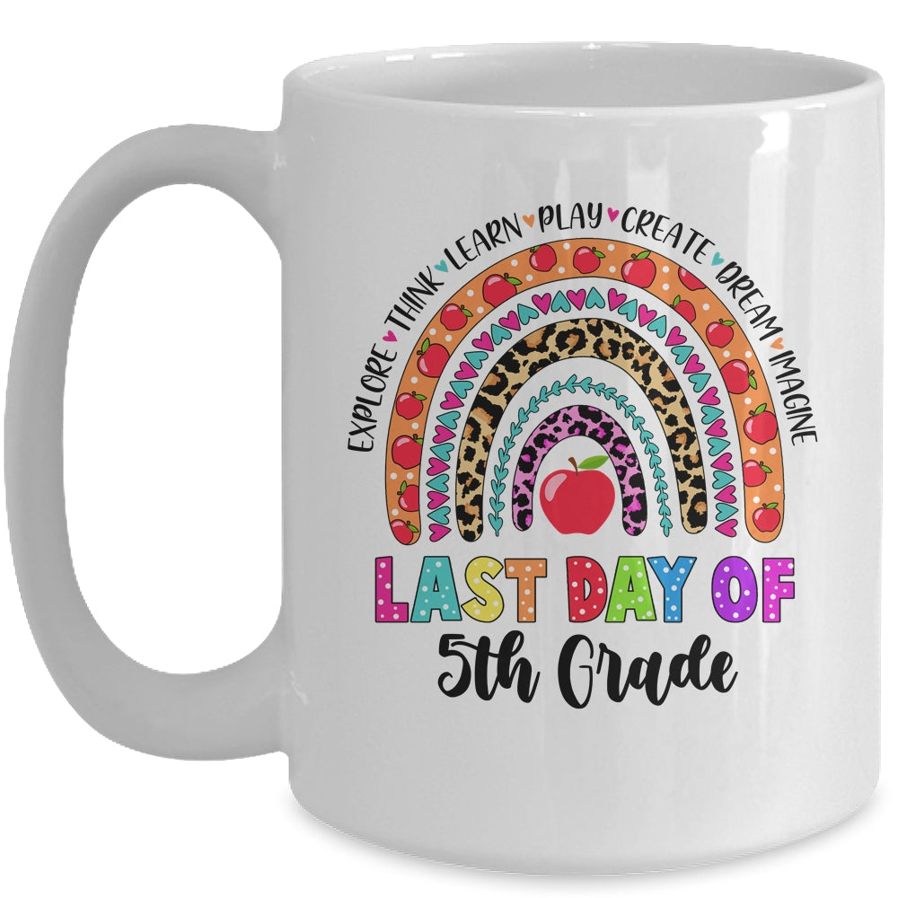 Rainbow Last Day Of School 5th Grade Teacher Student Mug | siriusteestore