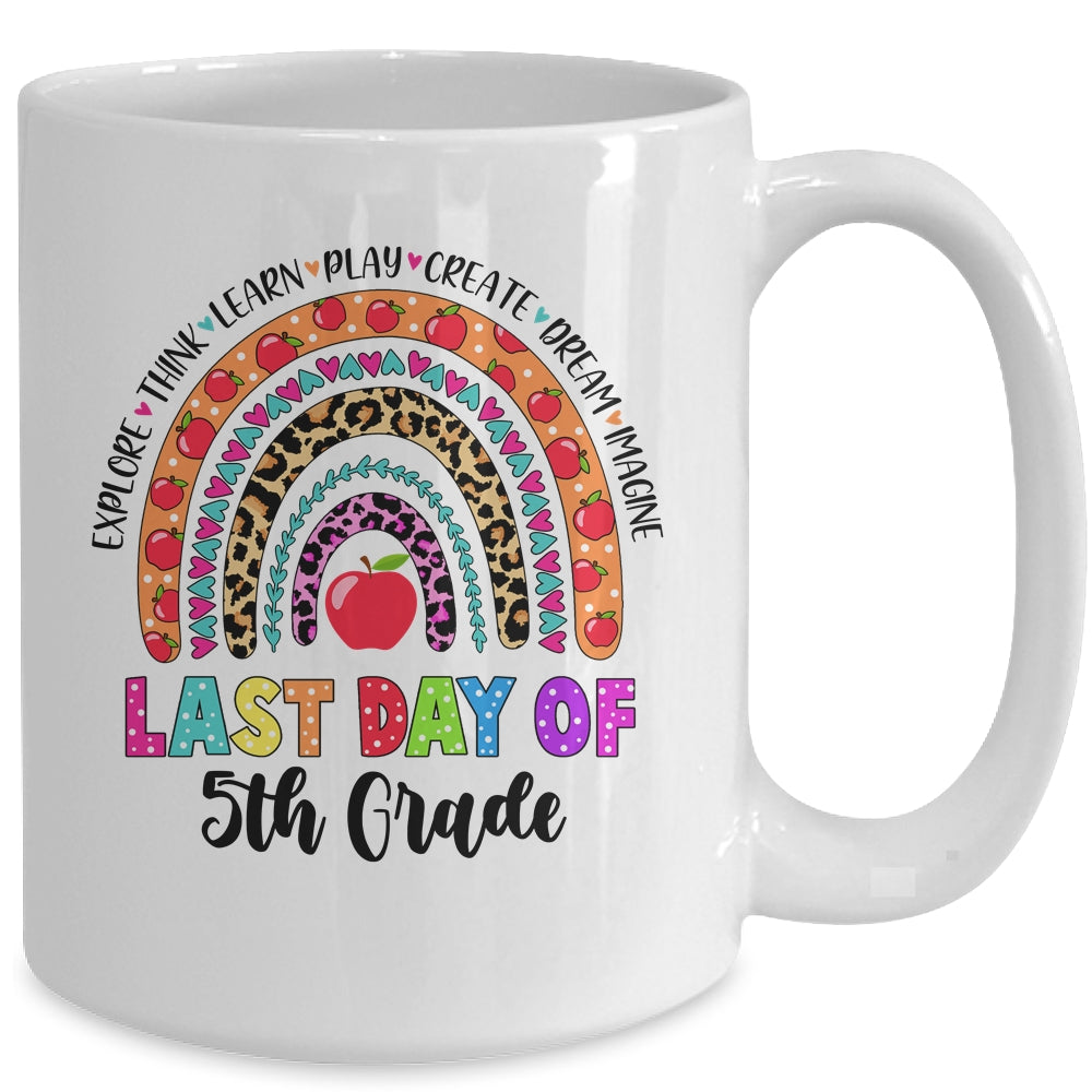 Rainbow Last Day Of School 5th Grade Teacher Student Mug | siriusteestore